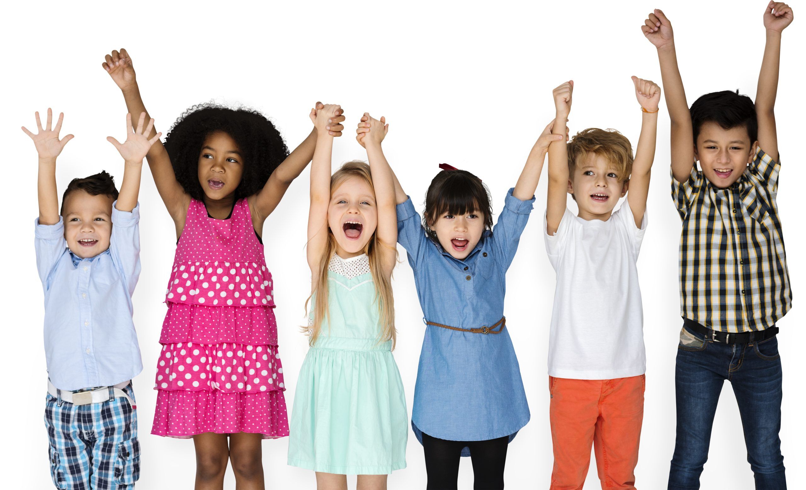 Little Children Friends Hands Up